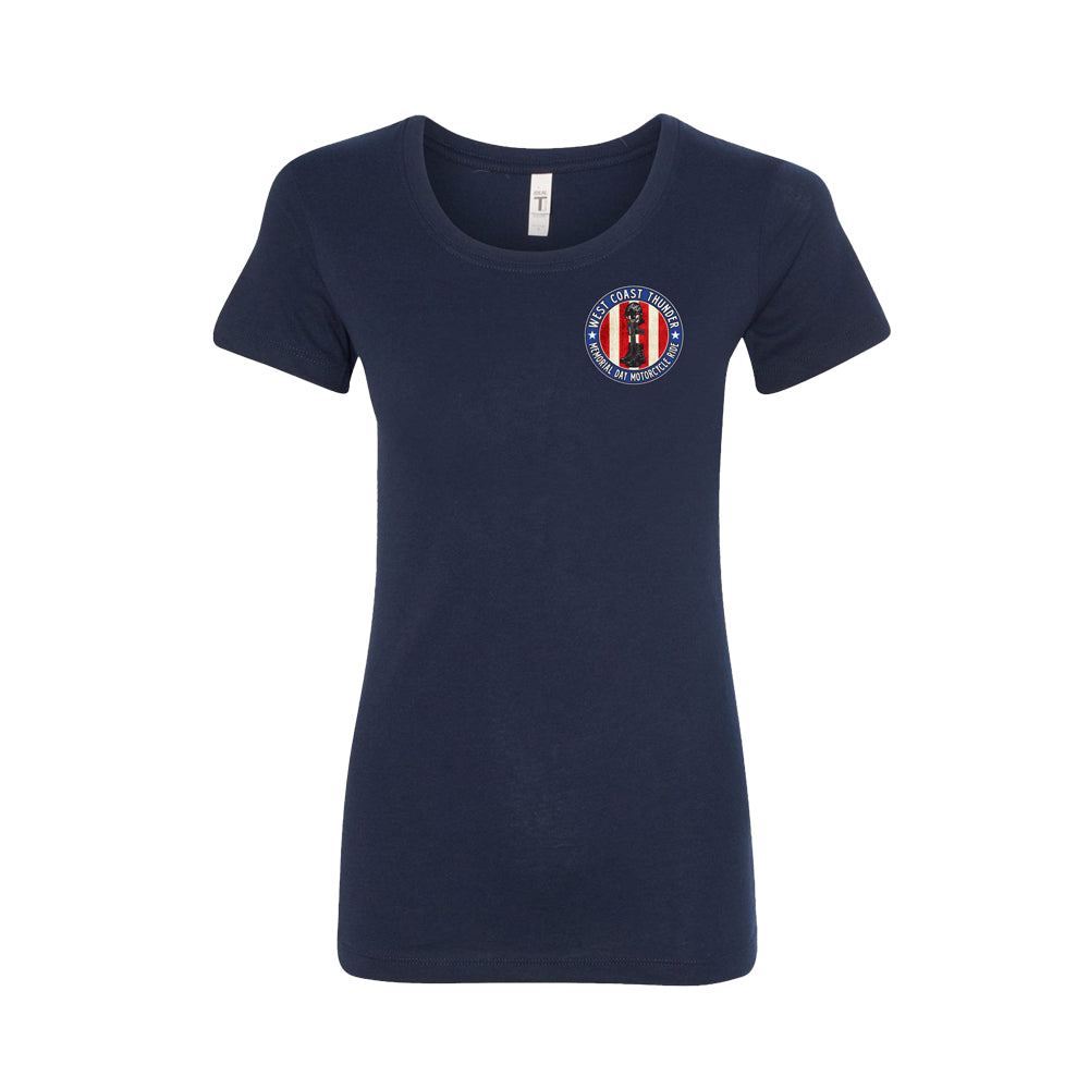 Women's West Coast Thunder Bling Baby Doll T-Shirt - Blue