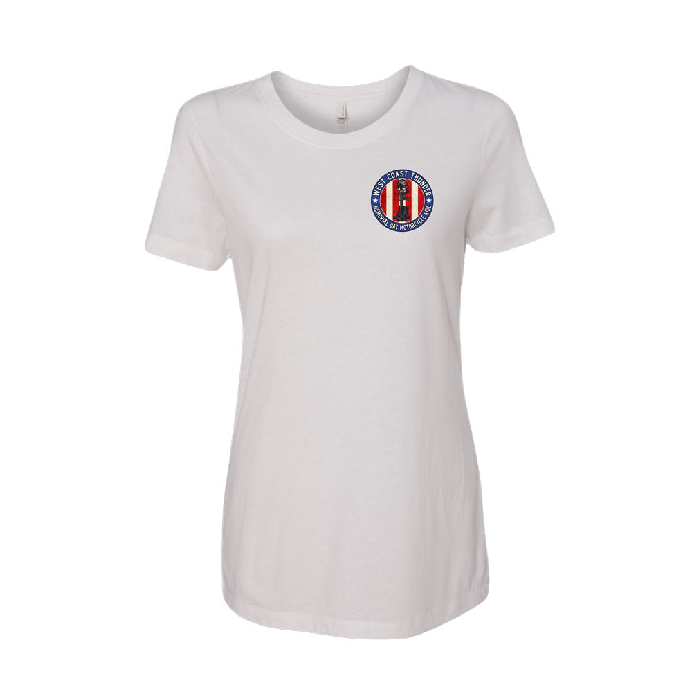 Women's West Coast Thunder Bling Baby Doll T-Shirt - White