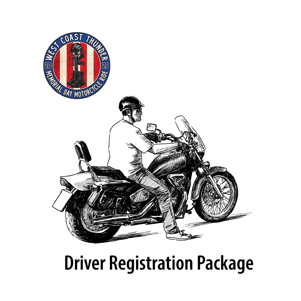 Package - Driver  — 2026 West Coast Thunder Memorial Day Motorcyle Ride Registration Package - Driver