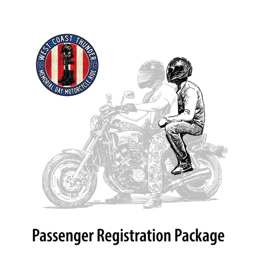 2026 West Coast Thunder Memorial Day Motorcycle Ride Registration Package - Passenger