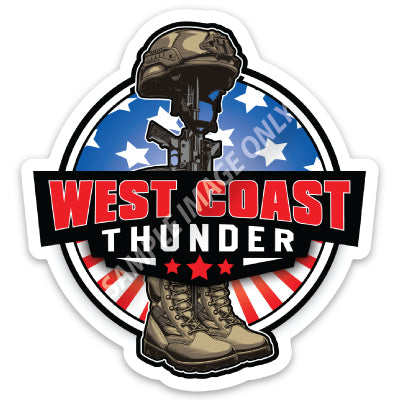 West Coast Thunder Motorcycle Ride Sticker - Large